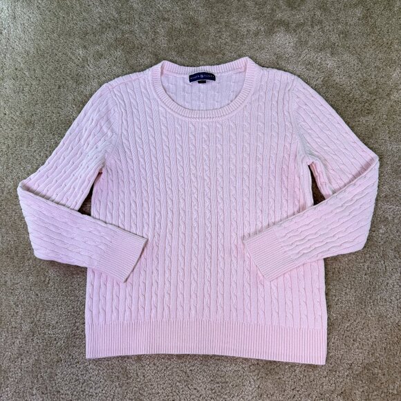Karen Scott Sweaters - Karen Scott Women's Size Large Pullover Pink Cable Knit Long Sleeve Sweater E607